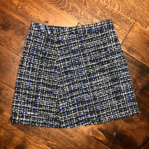 nwot alice + olivia tweed boucle plaid mini skirt